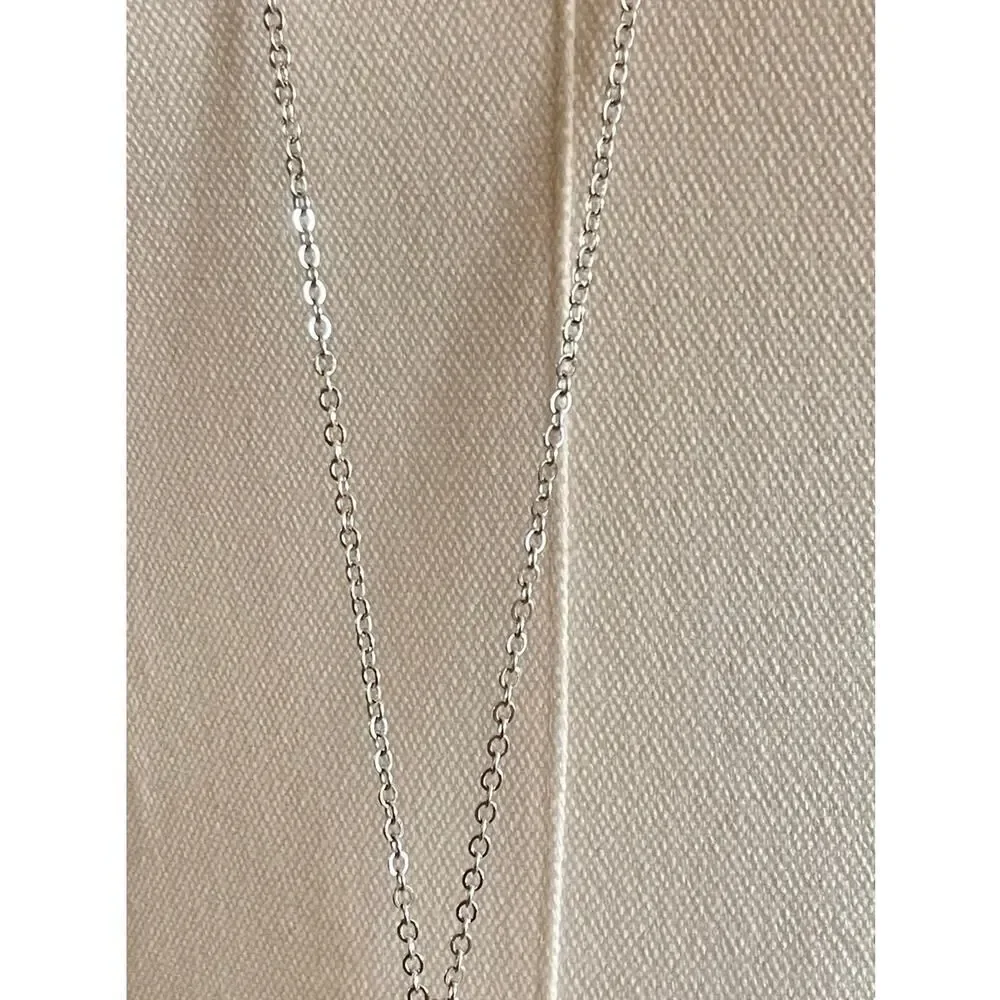 Long Silver Tone Necklace with a Starfish Pendant
